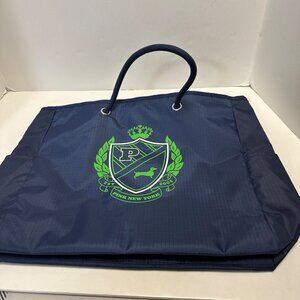 Victorias Secret Pink Tote Large Vinyl Blue Reversible Side Pockets